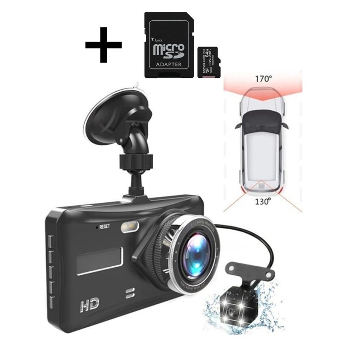 Wevolt MB-300 1296P 4″ IPS Dokunmatik Ekran Araç Içi Çift Kamera Gece Görüşlü. Araç Kamera. Hafıza Kartlı.