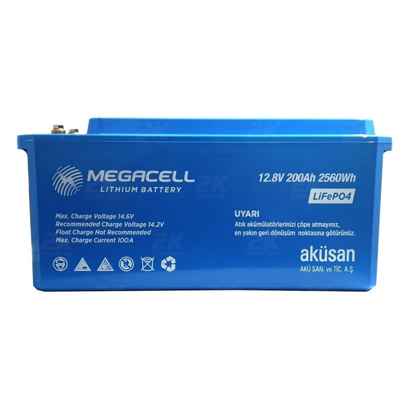 Megacell Lifepo4 12.8V 200AH Karavan/marin Abs Lityum Demir Fosfat Akü