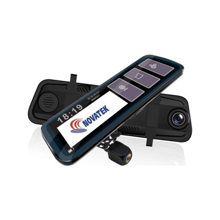 Novatek NT910 10 inç Dokunmatik 2.5D Kavisli IPS Tam Ekran 128GB Kart Destekli Stream Media Sürgülü Slim Tip Dikiz Aynalı Araç Kamerası